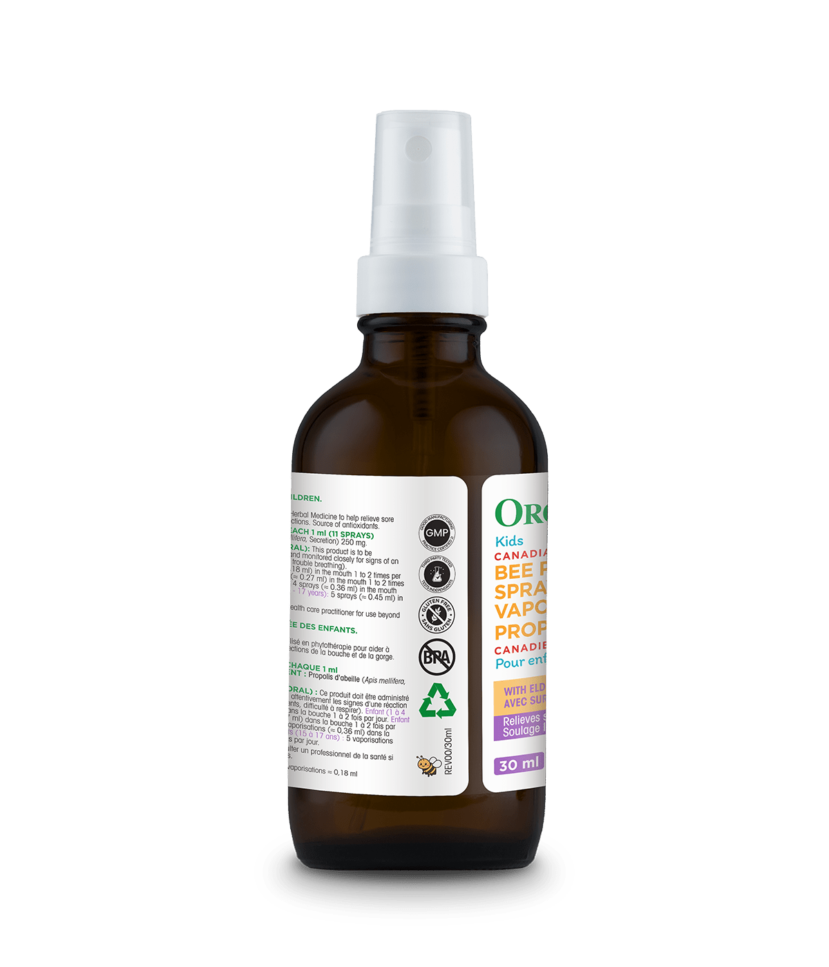 Kids Canadian Bee Propolis Spray with Elderberry - 30 ml - Organika Health Products