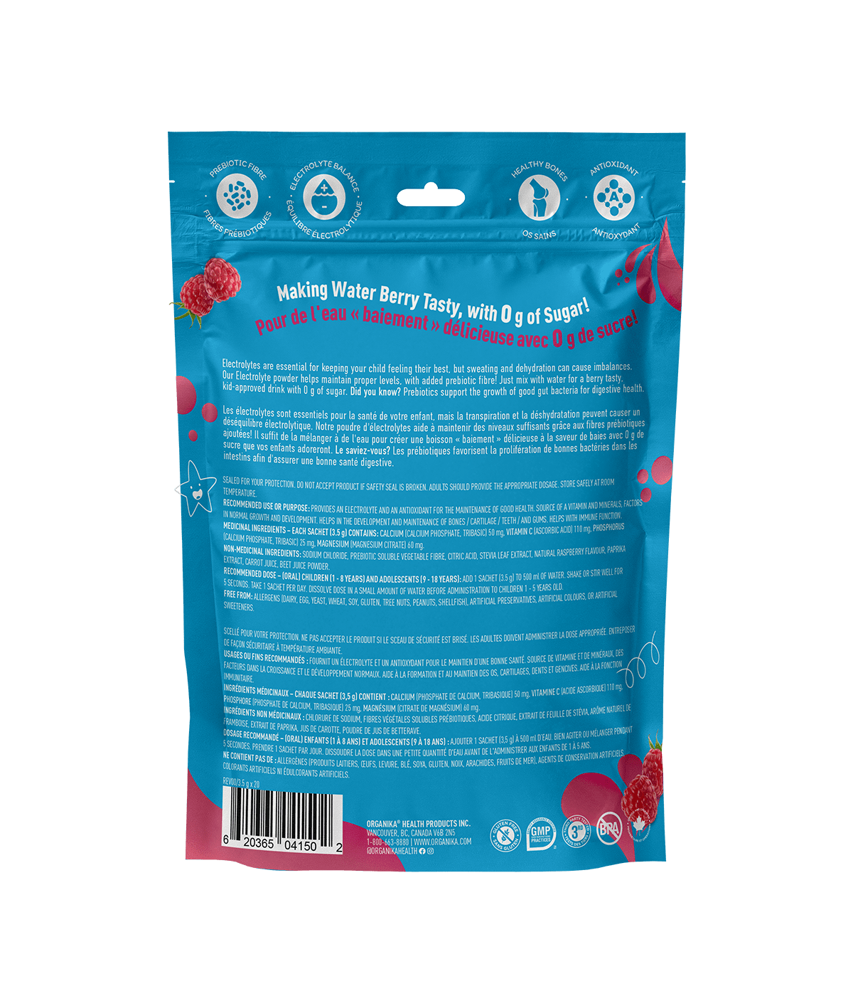 Kids Electrolyte - 20 Pack Pouch - Organika Health Products