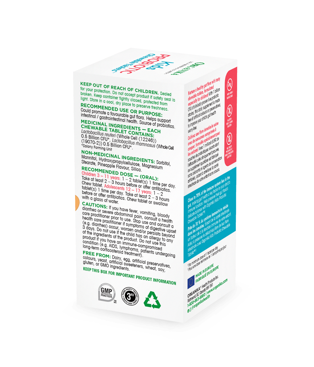 Kids Probiotic Chewable Tablets - 30 tablets - Organika Health Products