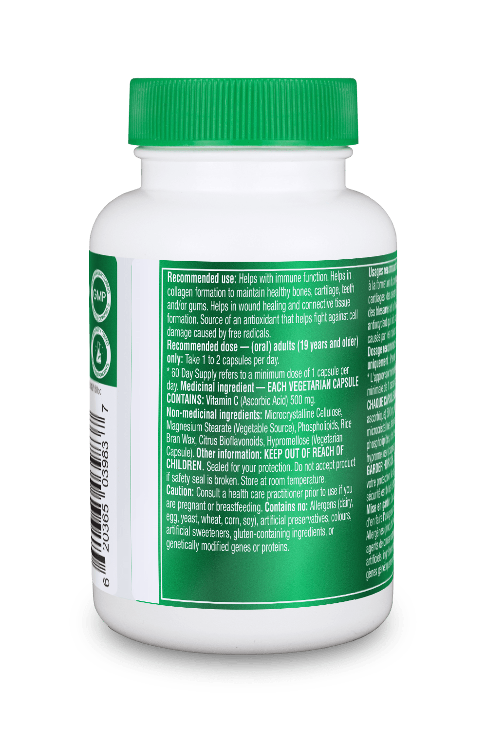 Liposomal Vitamin C 500mg - 60 Vcaps - Organika Health Products