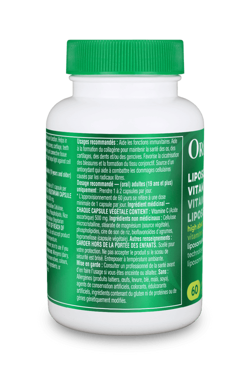 Liposomal Vitamin C 500mg - 60 Vcaps - Organika Health Products