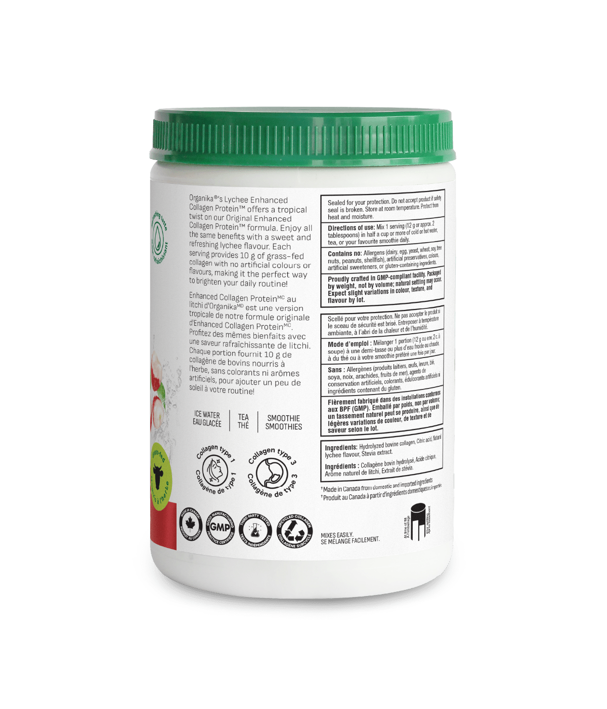 Lychee Enhanced Collagen Protein - Lychee - Organika Health Products