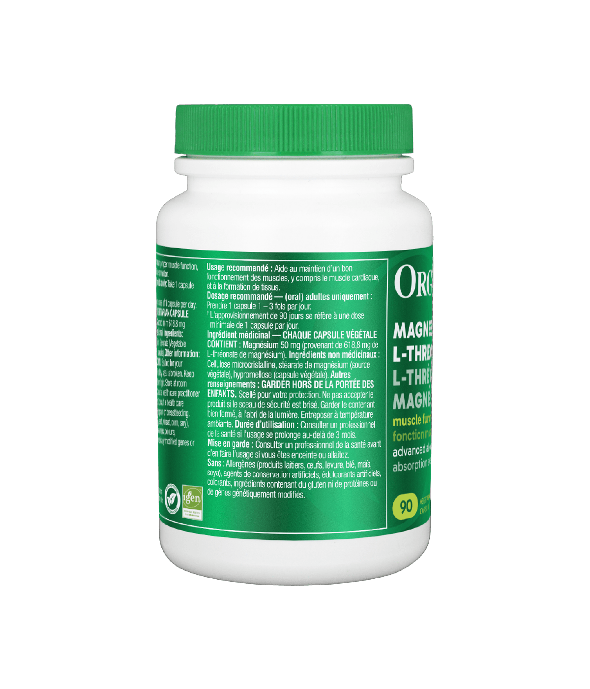 Magnesium L - Threonate - 90 Vcaps - Organika Health Products