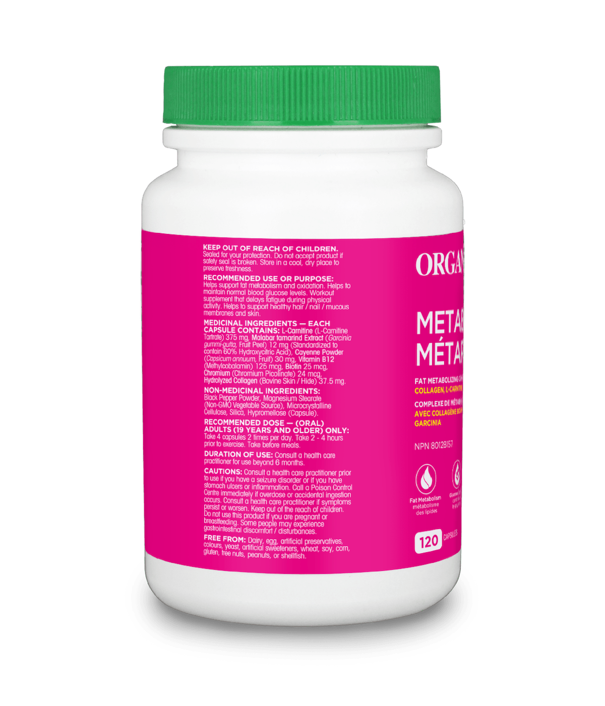 Metaboost Fat Metabolizing Complex Capsules - 120 capsules - Organika Health Products