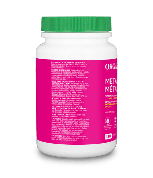 Metaboost Fat Metabolizing Complex Capsules - 120 capsules - Organika Health Products
