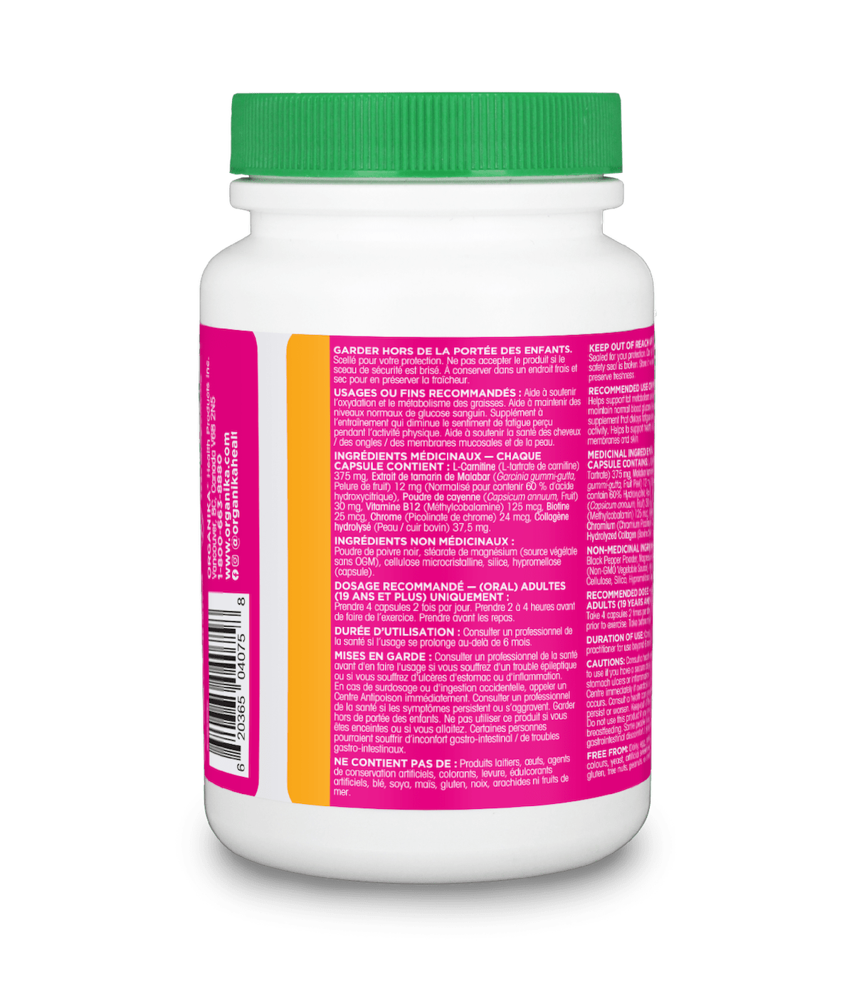 Metaboost Fat Metabolizing Complex Capsules - 120 capsules - Organika Health Products