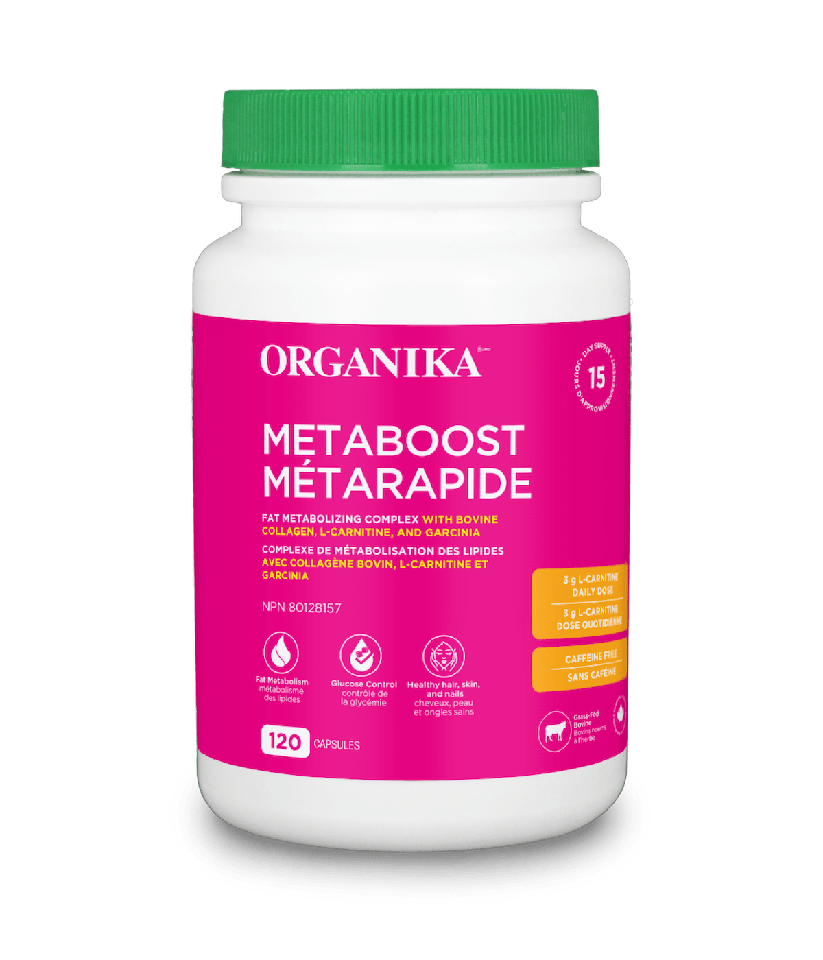 Metaboost Fat Metabolizing Complex Capsules - 120 capsules - Organika Health Products