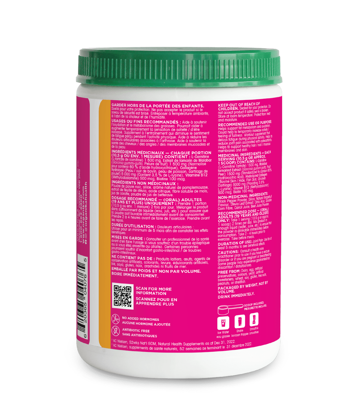 Metaboost Fat Metabolizing Complex Powder - Tangy - Sweet Grapefruit - Organika Health Products
