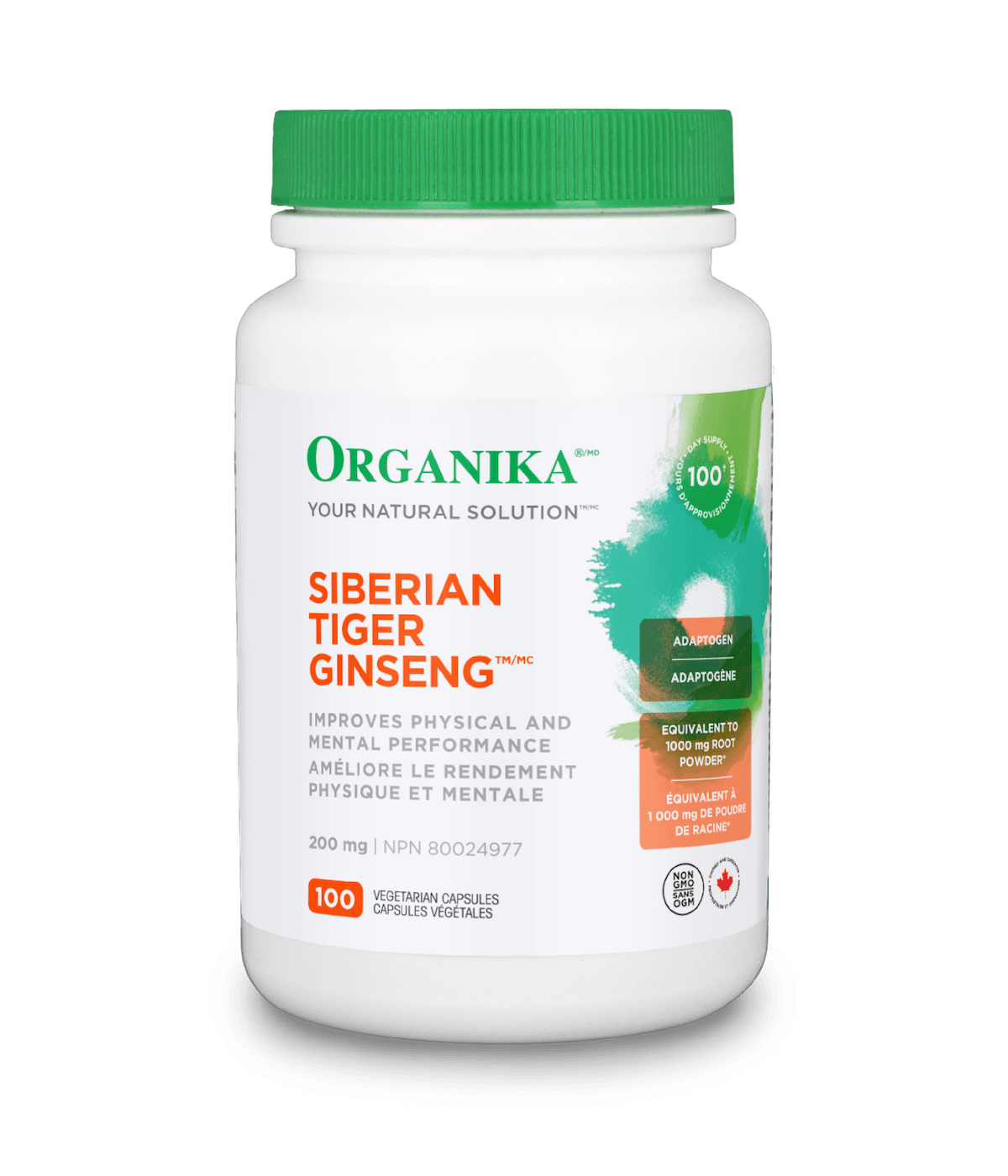 Siberian Tiger Ginseng - 200 mg/100 vcaps - Organika Health Products