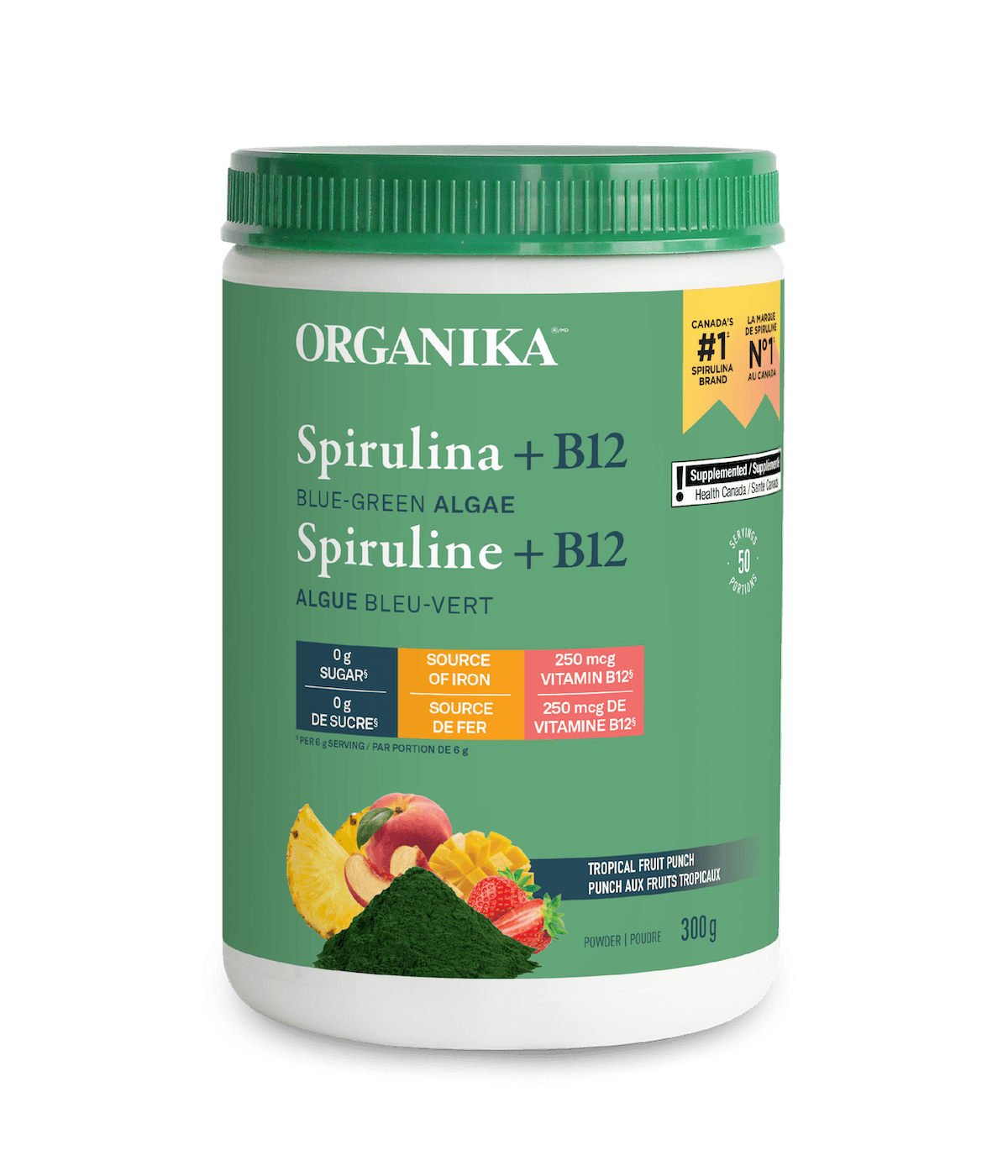 Spirulina + B12 - 250 g - Organika Health Products